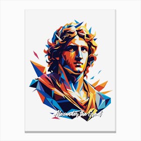 Alexander The Great 2 Portrait WPAP Pop Art Canvas Print