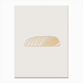 French Bread Bakery Product Minimalist Line Drawing 2 Canvas Print