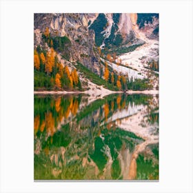Autumn Trees Reflected In A Lake 2 Canvas Print