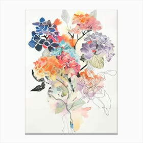 Hydrangea 6 Collage Flower Bouquet Canvas Print