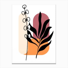Flower And Leaves Canvas Print