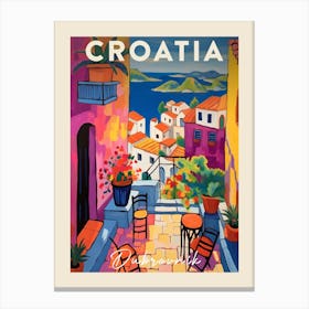 Dubrovnik Croatia 5 Fauvist Painting  Travel Poster Canvas Print