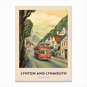 Devon Vintage Travel Poster Lynton And Lynmouth 3 Canvas Print