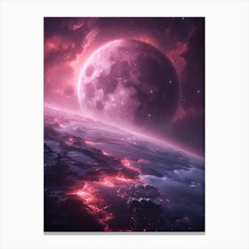 Full Moon In Space Canvas Print