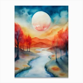 Sunset River Canvas Print