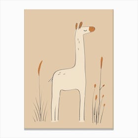 Giraffe - Boho, Line Art 24 Canvas Print