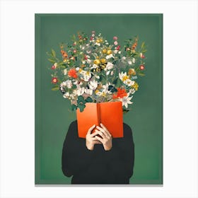 Book And Flowers Canvas Print