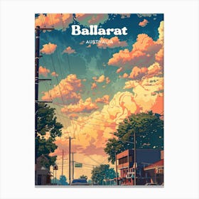 Ballarat Australia Summer Travel Illustration Canvas Print