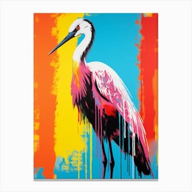 Andy Warhol Style Bird Crane 1 Canvas Print