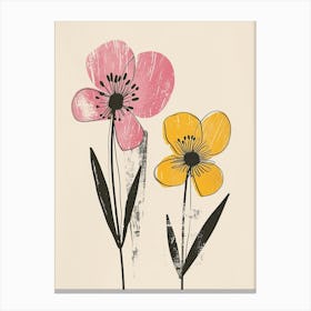 Billings Flower Market Boho Minimalist Style Canvas Print