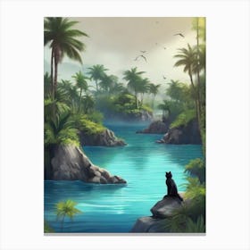 Cat In The Jungle Nature art Canvas Print