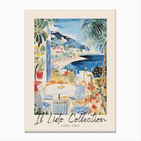 Capri   Italy Il Lido Collection Beach Club Poster 3 Canvas Print
