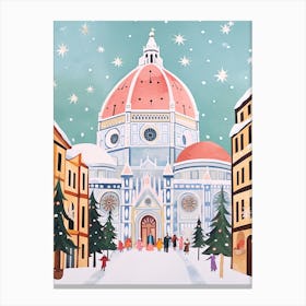 Florence Italy Europe Travel Christmas Painting Canvas Print