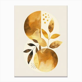 Gold And White Abstract Painting 1 Canvas Print