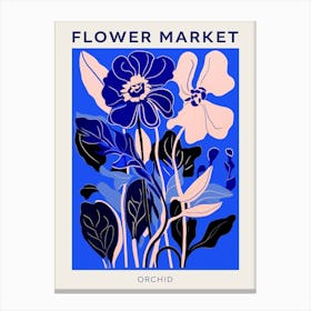 Blue Flower Market Poster Orchid 1 Canvas Print