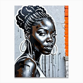 Graffiti Mural Of Beautiful Black Woman 356 Canvas Print