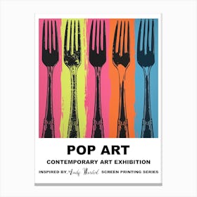 Poster Forks Pop Art 4 Canvas Print