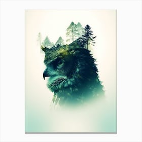 Owl In The Forest 4 Canvas Print