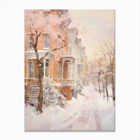 Dreamy Winter Painting Boston Usa 1 Canvas Print