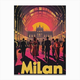 Aihrgdesign A 1970s Inspired Travel Poster For Milan 2 Canvas Print