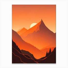 Misty Mountains Vertical Composition In Orange Tone 155 Canvas Print
