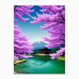 Cherry Blossoms Mount Fuji Japan Canvas Print