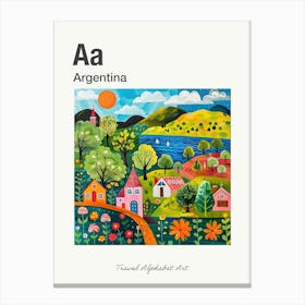 Kids Travel Alphabet  Argentina 1 Canvas Print