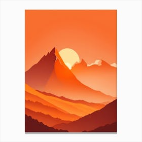 Misty Mountains Vertical Composition In Orange Tone 140 Canvas Print