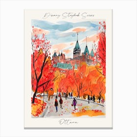 Poster Of Ottawa, Dreamy Storybook Illustration 2 Canvas Print