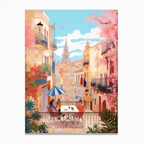 Valencia Spain 6 Illustration Canvas Print