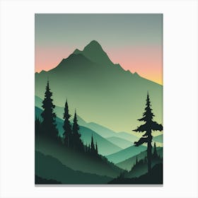 Misty Mountains Vertical Background In Green Tone 14 Canvas Print