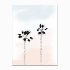 Palm Tree Sunset Darker Canvas Print