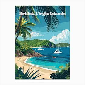 British Virgin Islands Yachting Digital Travel Illustration Canvas Print