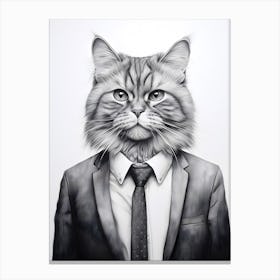 Business Cat Canvas Print