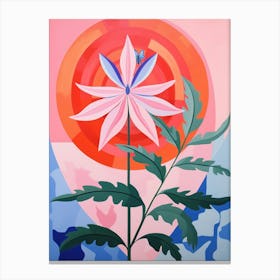 Bee Balm 2 Hilma Af Klint Inspired Pastel Flower Painting Canvas Print