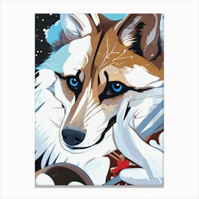 Wolf In Snow Canvas Print