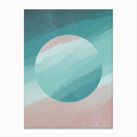 Minimal art abstract watercolor painting of calm sparkling waves Canvas Print
