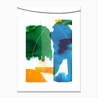Abstract Blue Green Canvas Print