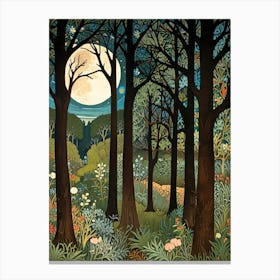 William Morris Moonlight In The Forest 48 Canvas Print