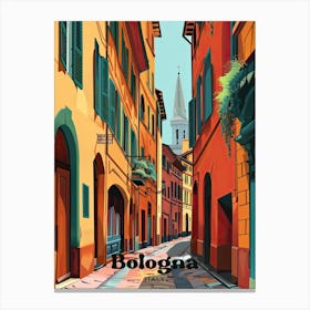 Bologna Italy Streetview Travel Illustration Canvas Print