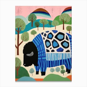 Maximalist Animal Painting Buffalo 2 Canvas Print