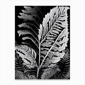 Lace Fern Linocut Canvas Print