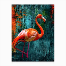 Greater Flamingo Caribbean Islands Tropical Illustration 2 Canvas Print