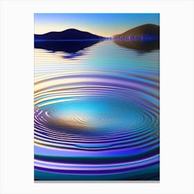 Water Ripples, Lake, Waterscape Holographic 1 Canvas Print