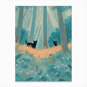 Black Cats In The Forest Leinwandbild