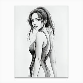 Lady In A Swimsuit Canvas Print