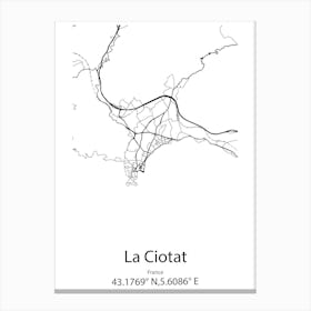 La Ciotat,France Minimalist Map Canvas Print