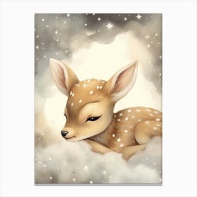 Sleeping Baby Deer Fawn Canvas Print