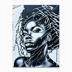 Graffiti Mural Of Beautiful Black Woman 265 Canvas Print