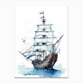 Sailing Ships Watercolor Painting (15) Canvas Print